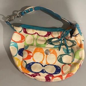 Coach rainbow logo shoulder bag
